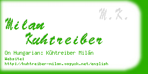 milan kuhtreiber business card